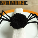 DIY Fuzzy Spider Napkin Rings