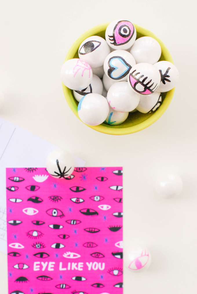 Printable Eyeball Valentines with DIY Eye Gumballs