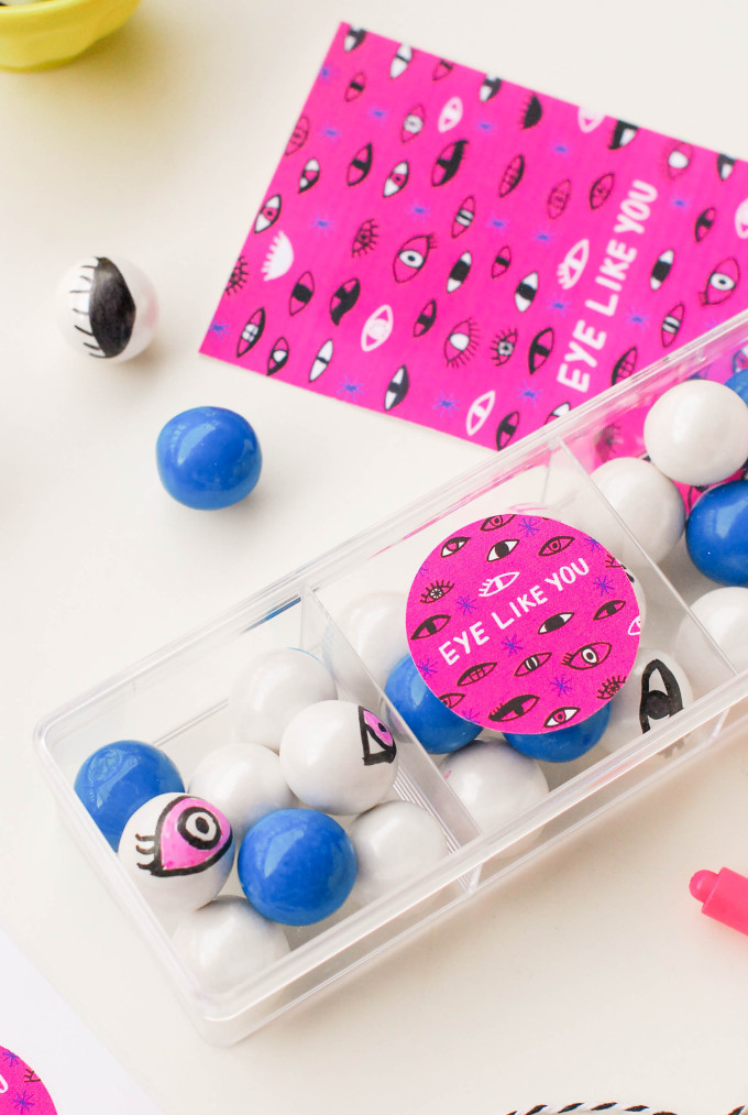 Printable Eyeball Valentines with DIY Eye Gumballs