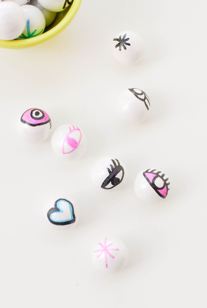 printable valentines with DIY eyeball gumballs
