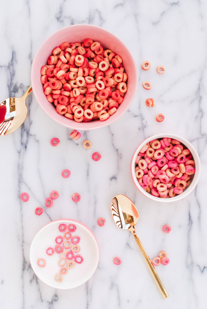 DIY Pink & Red Tinted Cheerios