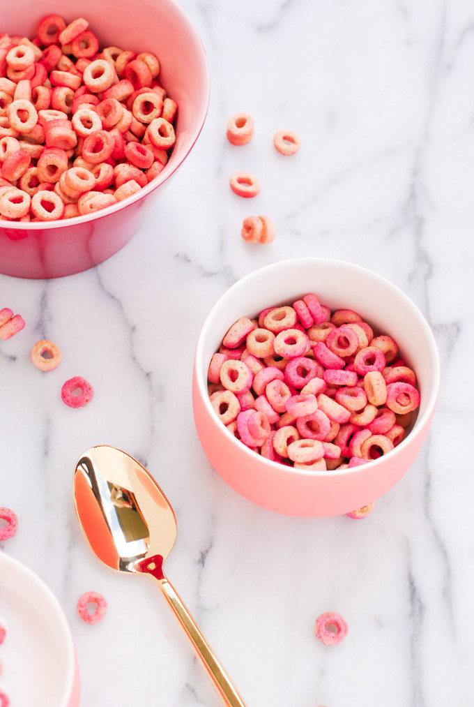 DIY Pink & Red Tinted Cheerios