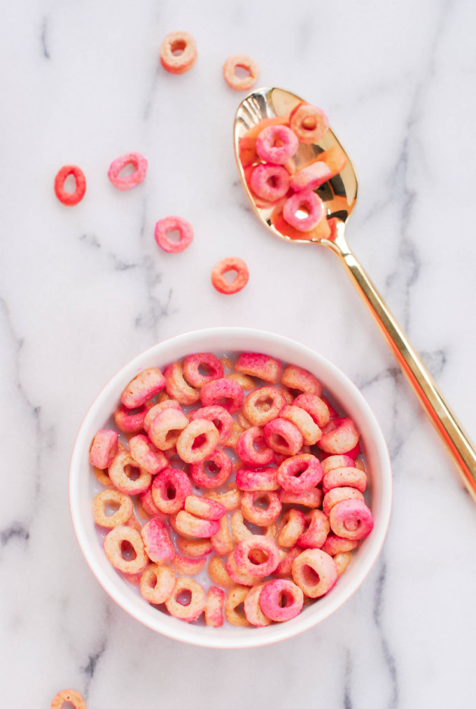 DIY Pink & Red Tinted Cheerios