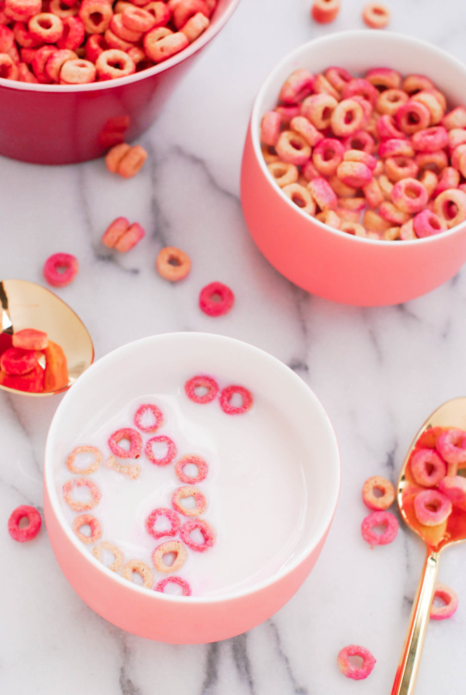 DIY Pink & Red Tinted Cheerios