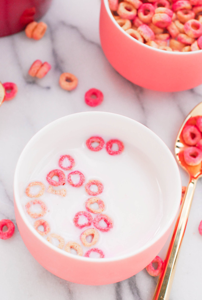 DIY Pink & Red Tinted Cheerios