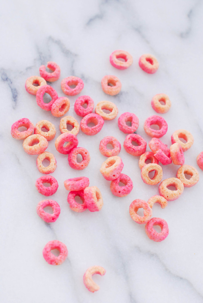 DIY Pink & Red Tinted Cheerios