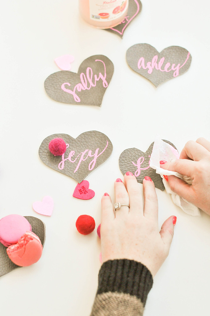 DIY Leather Heart Coasters