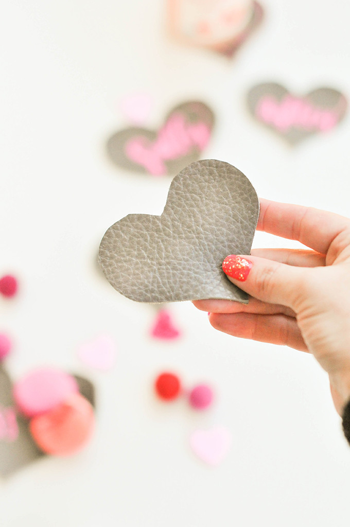 DIY Leather Heart Coasters