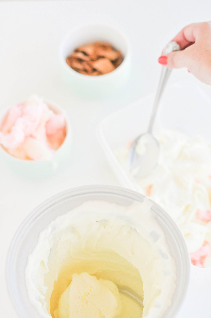 homemade brownie batter and cotton candy ice cream