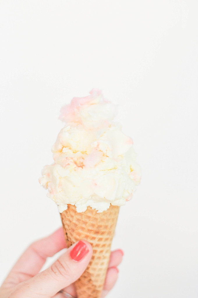 homemade brownie batter and cotton candy ice cream