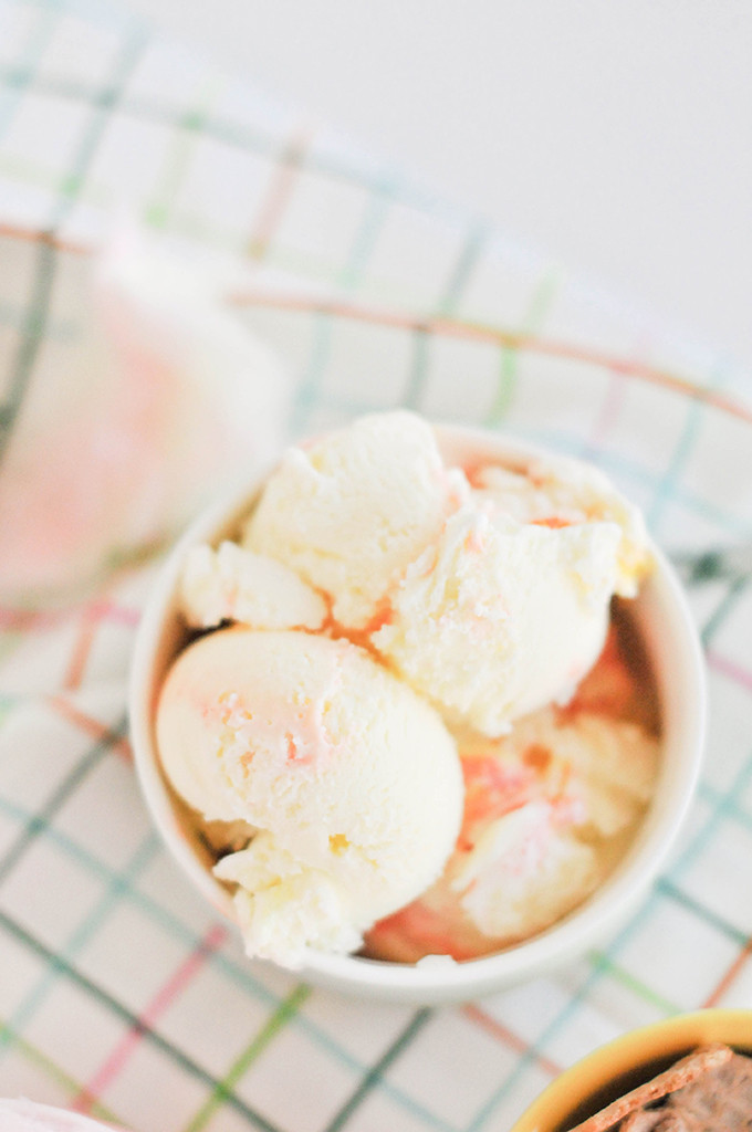 homemade brownie batter and cotton candy ice cream