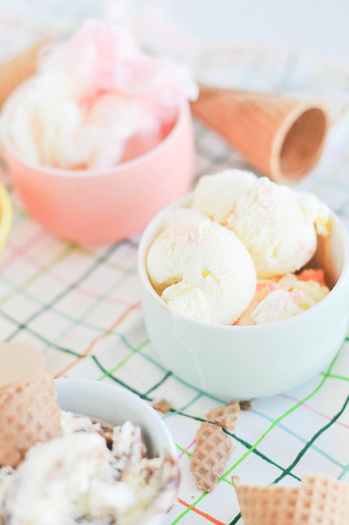 homemade brownie batter and cotton candy ice cream