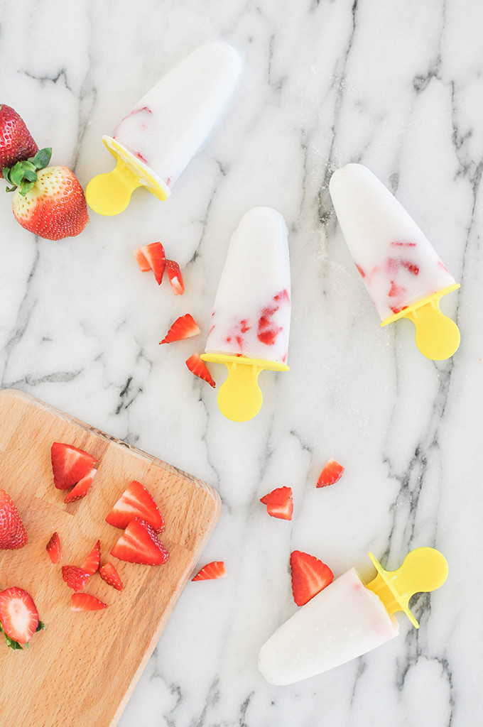 Strawberry & Coconut Popsicles