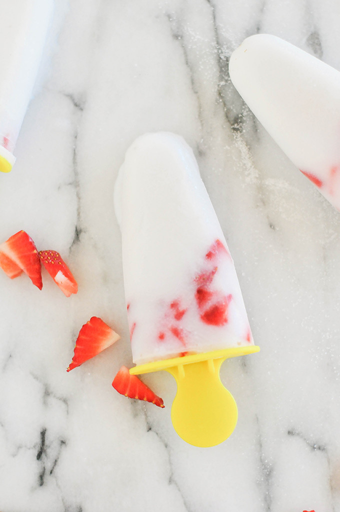 Strawberry & Coconut Popsicles