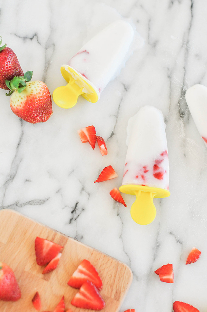 Strawberry & Coconut Popsicles