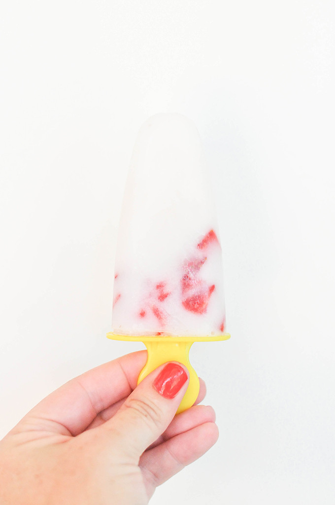 Strawberry & Coconut Popsicles