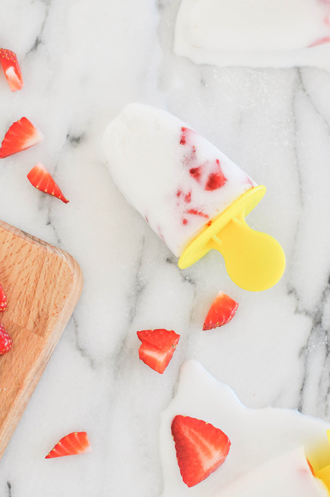 Strawberry & Coconut Popsicles