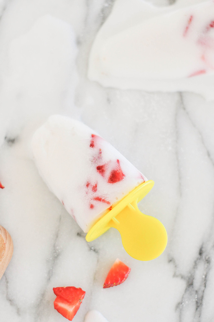 Strawberry & Coconut Popsicles