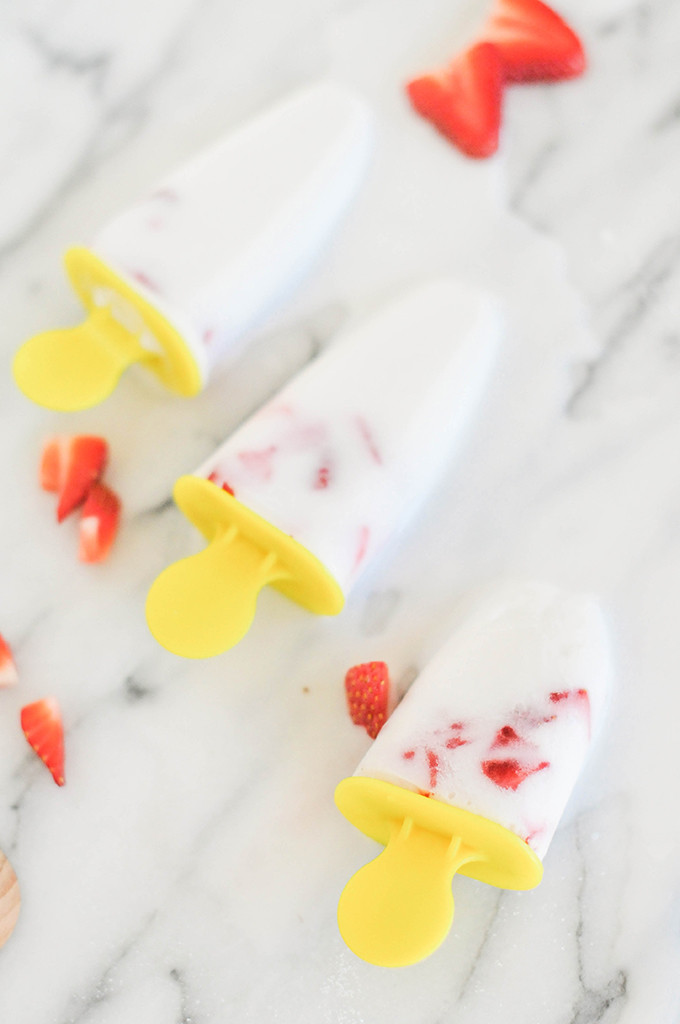 Strawberry & Coconut Popsicles