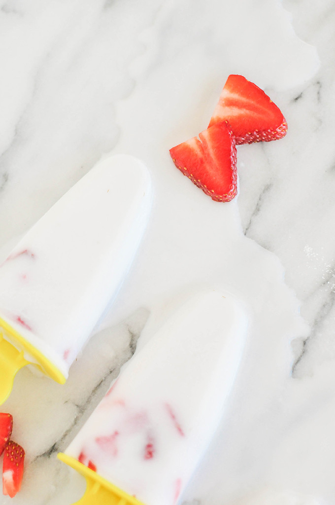 Strawberry & Coconut Popsicles