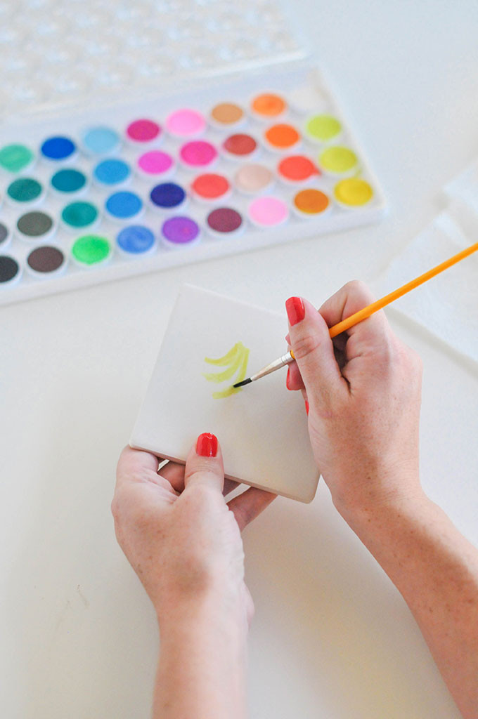 DIY Watercolor Fruit Coasters