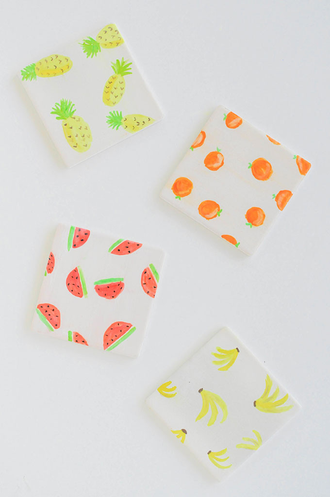 DIY Watercolor Fruit Coasters