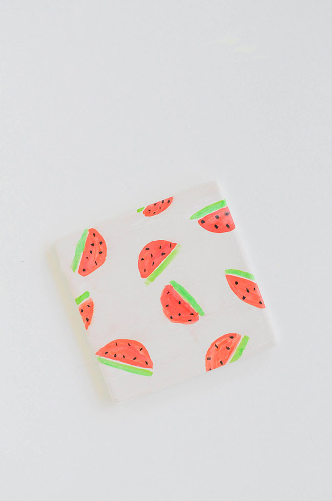 DIY Watercolor Fruit Coasters