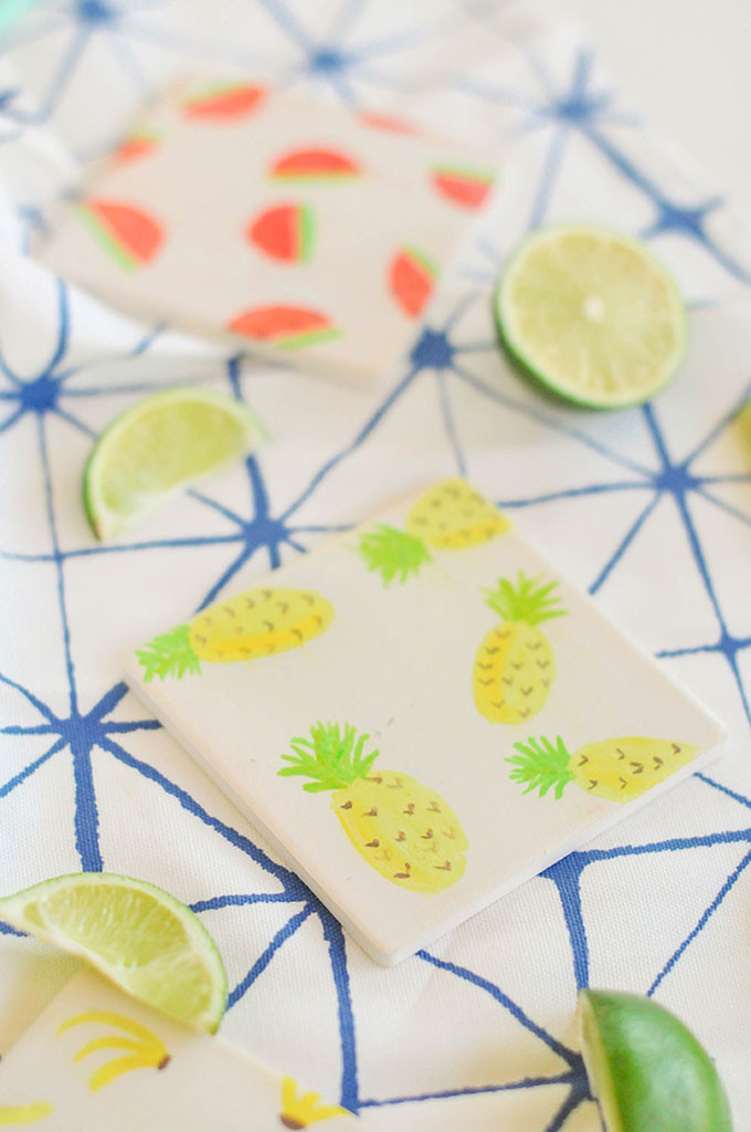 DIY Watercolor Fruit Coasters