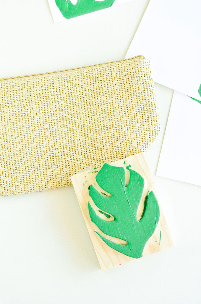 Printed Palm Leaf Pouch