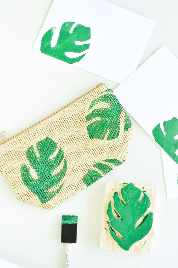 Printed Palm Leaf Pouch