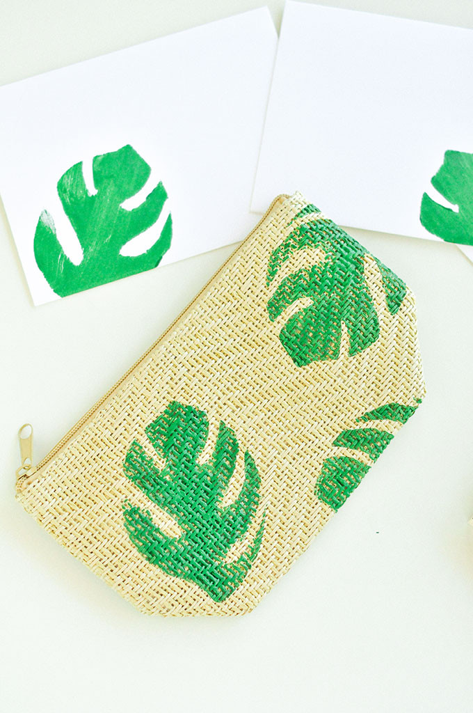 Printed Palm Leaf Pouch