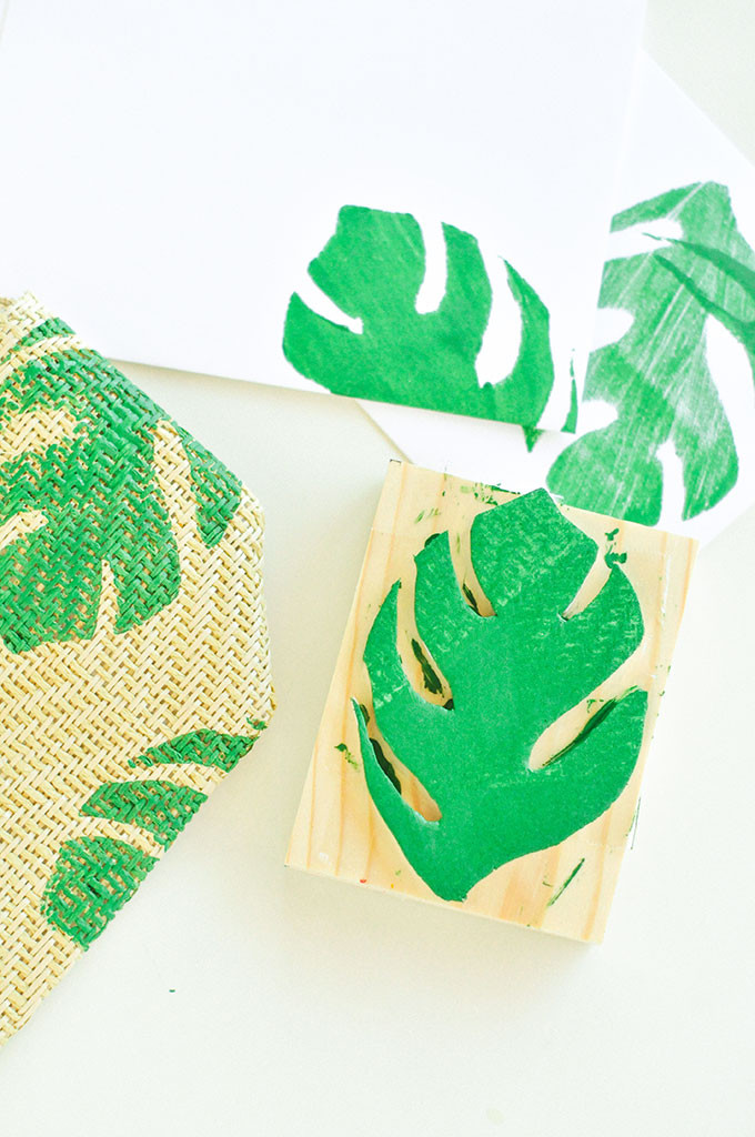 Printed Palm Leaf Pouch