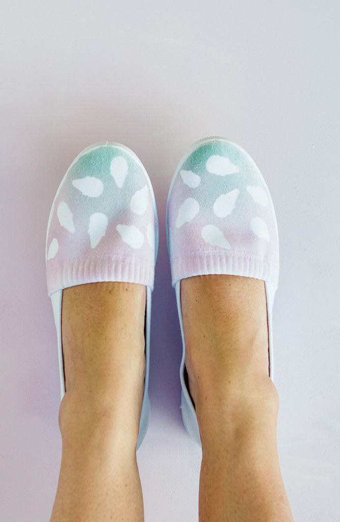 DIY Ombre Ice Cream Cone Shoes