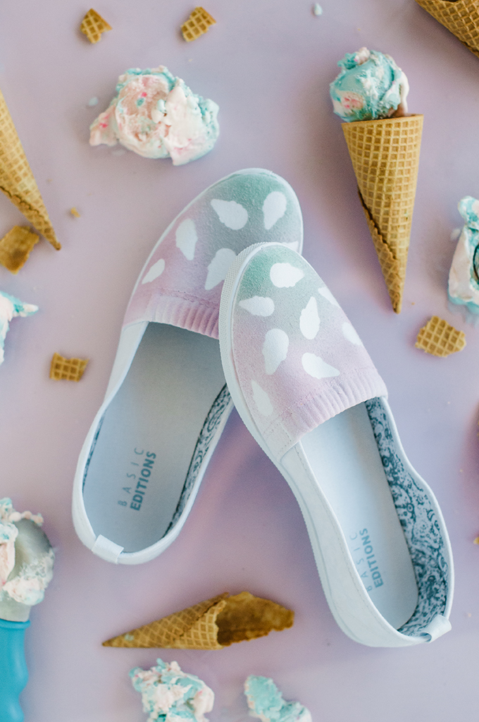 DIY Ombre Ice Cream Cone Shoes