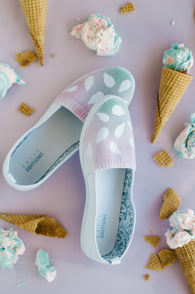 DIY Ombre Ice Cream Cone Shoes