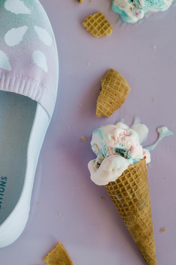 DIY Ombre Ice Cream Cone Shoes