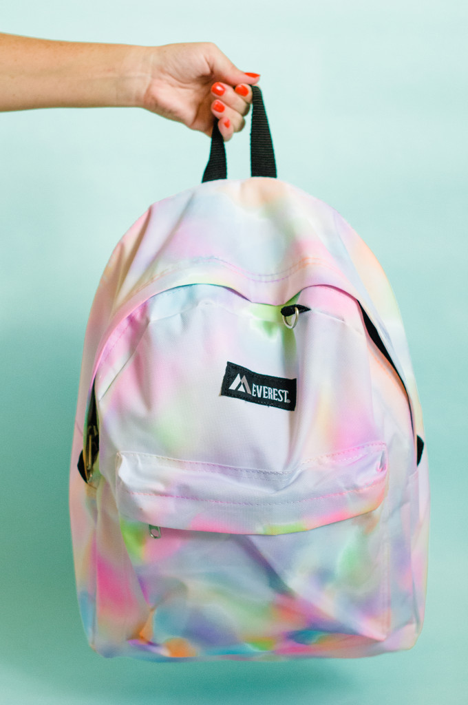 diy rainbow watercolor backpack 