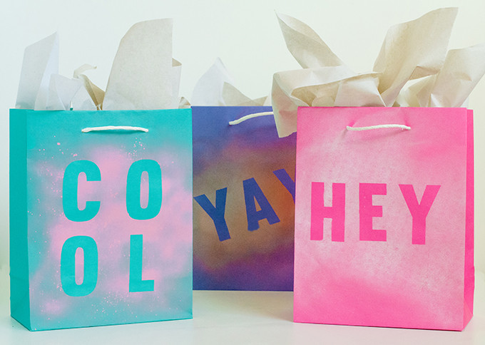 DIY Stenciled Gift Bags 