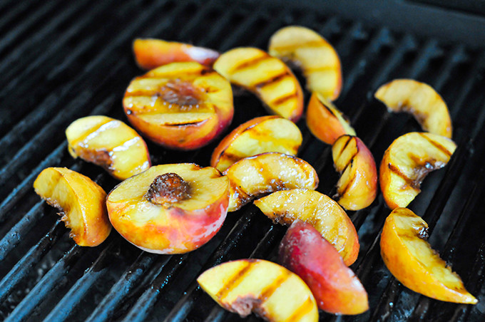 Crepes with Brown Sugar Grilled Peaches & Maple Cream