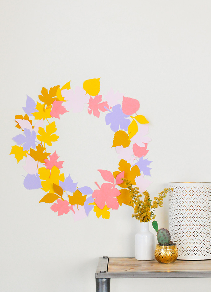 DIY Paper Leaf Wreath