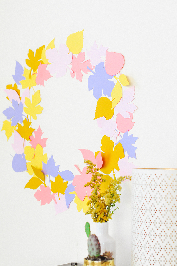 DIY Paper Leaf Wreath