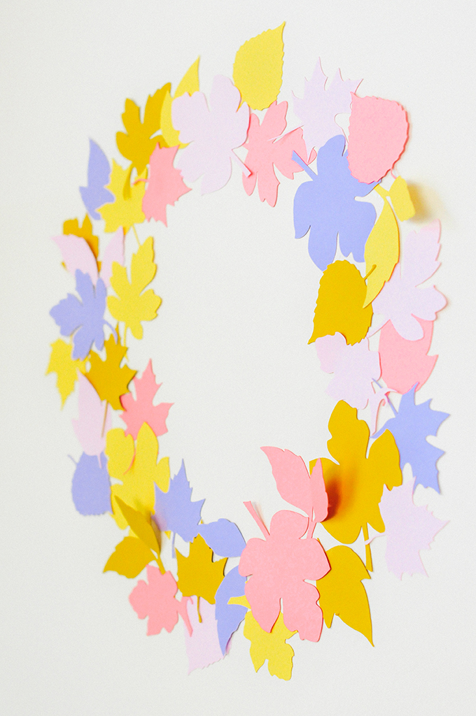 DIY Paper Leaf Wreath
