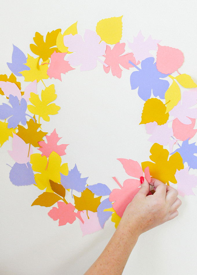 DIY Paper Leaf Wreath