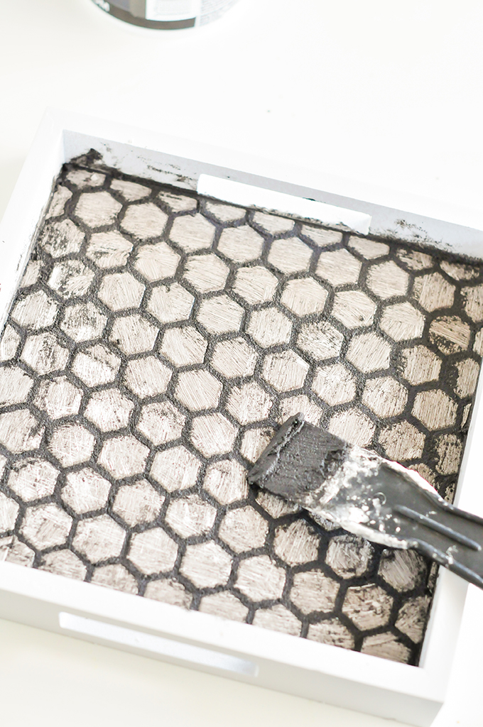 DIY Hexagon Tile Tray by @theproperblog