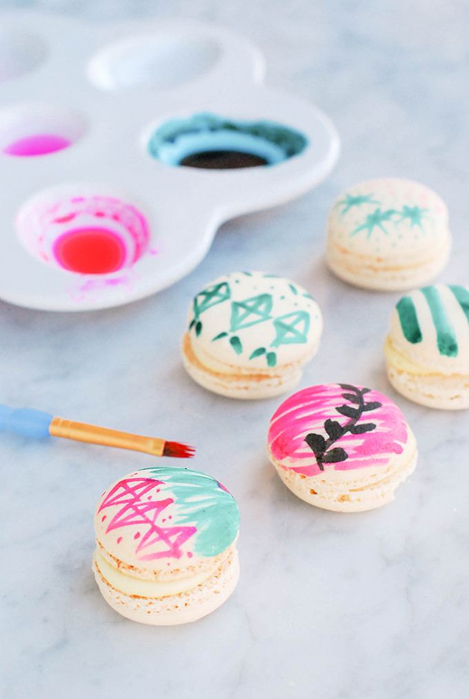 vintage ornament-inspired painted macarons by @theproperblog