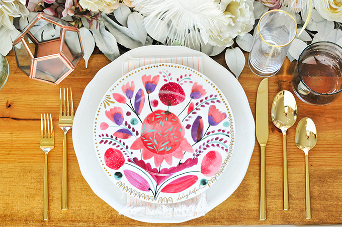 DIY Faux Floral Tablerunner For Thanksgiving 