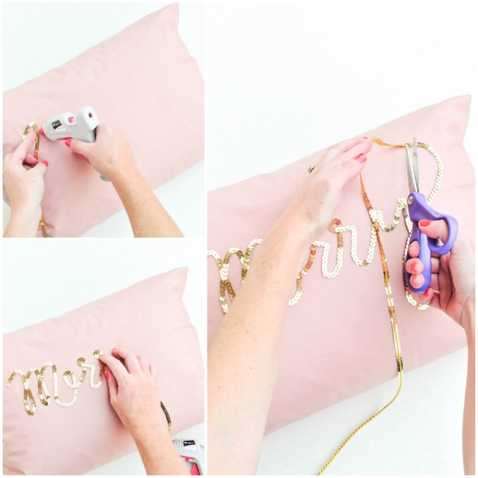 DIY Holiday Sequin Pillows