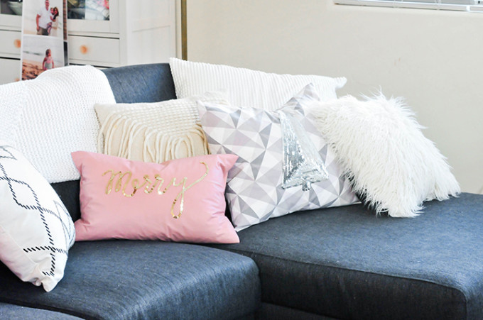 DIY Holiday Sequin Pillows