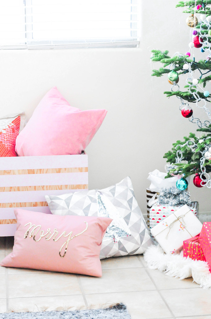 DIY Holiday Sequin Pillows