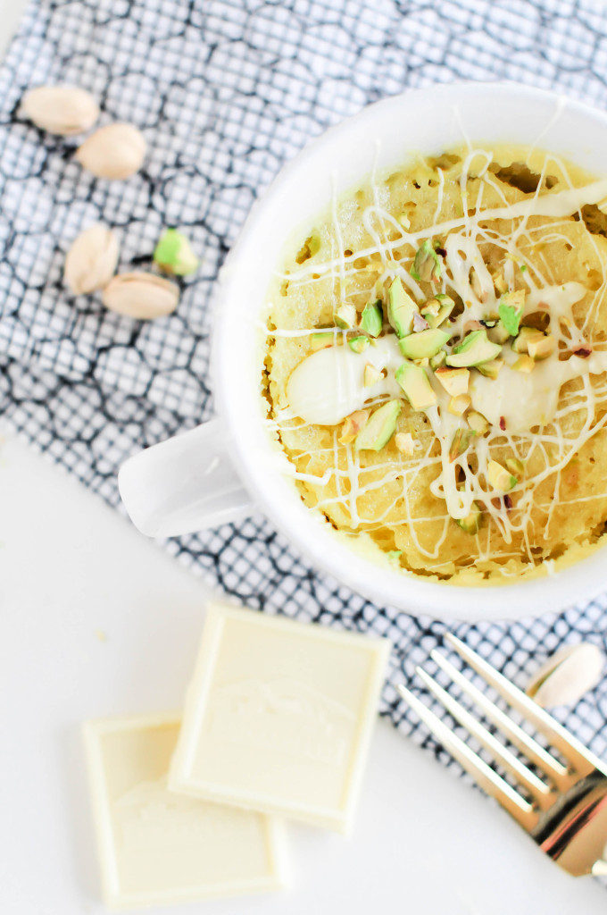 White Chocolate & Pistachio Mug Cake